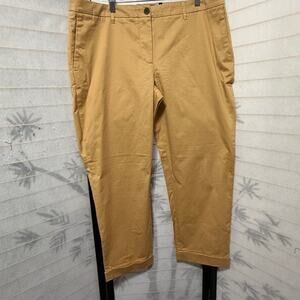 WILDFANG Women's Essential Trouser High Rise Mustard Chino Pants Plus Size 16